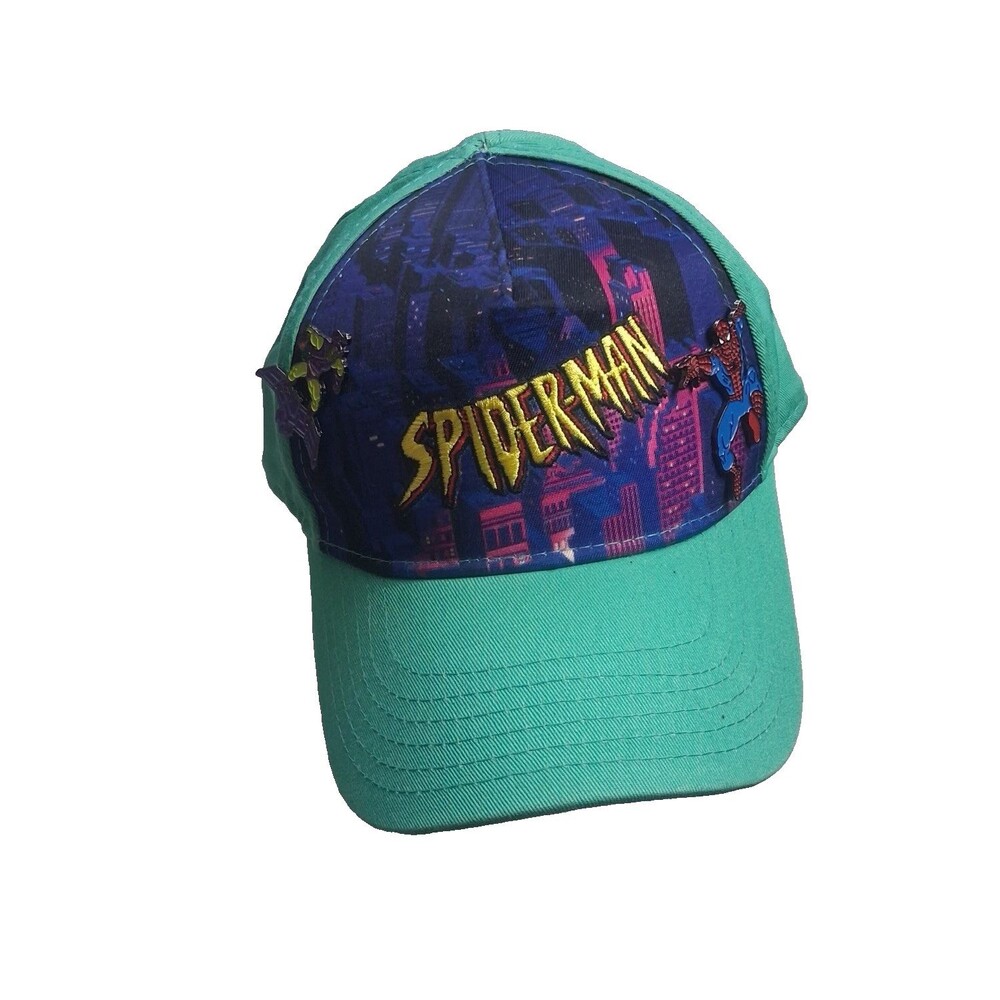 Disney Parks Marvel Spider-Man & Green Goblin Baseball Cap Hat with Pins Adult